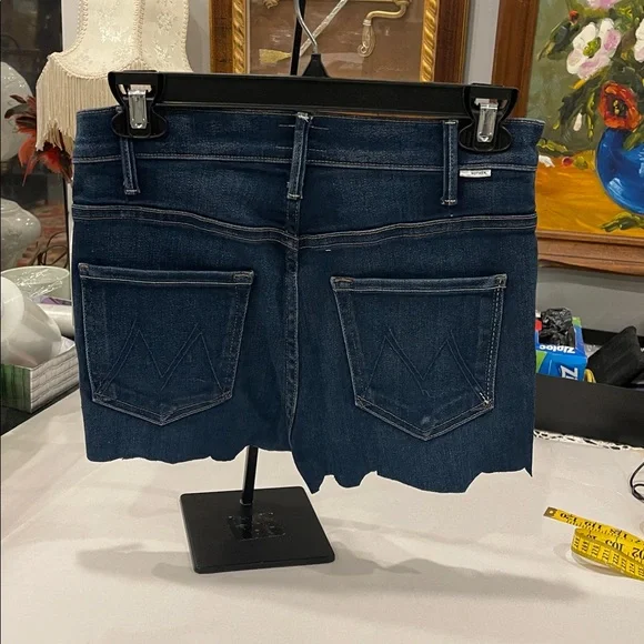 MOTHER Dark Blue Denim Cutoff Shorts size 27 NWT - Picture 2 of 8